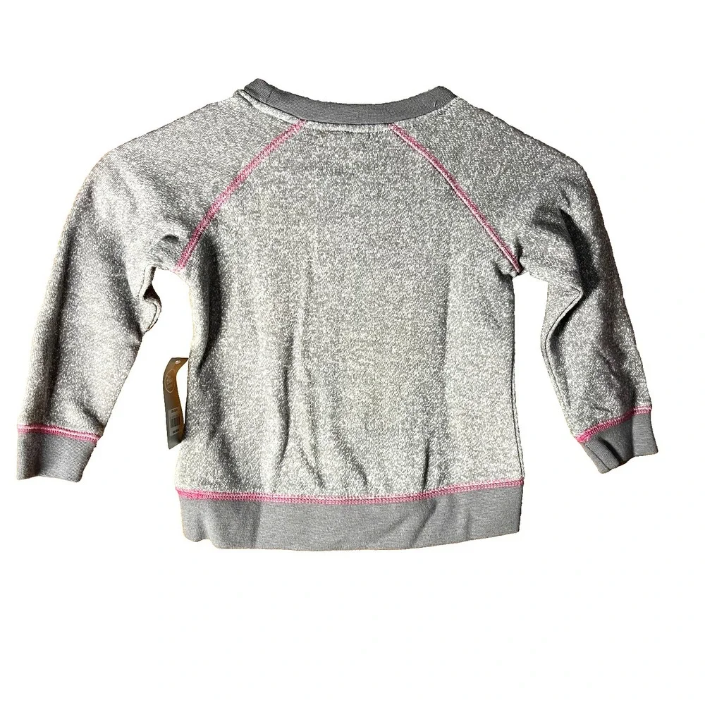 Disney Minnie's Pink Polk A‎ Dot Bow Girls Pullover Sweatshirt 2 New